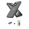 MARSİLYAN™- iPhone 13 Pro Max Kılıf Atlas Form - Siyah 6D Mat Seramik Hayalet Nano Ekran Koruyucu + Renkli Kamera Lens Koruma Cam - TU