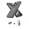 MARSİLYAN™- iPhone 13 Pro Max Kılıf Atlas Form - Siyah 6D Mat Seramik Hayalet Nano Ekran Koruyucu + Renkli Kamera Lens Koruma Cam - MI