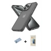 MARSİLYAN™- iPhone 13 Pro Max Kılıf Atlas Form - Siyah 6D Mat Seramik Hayalet Nano Ekran Koruyucu + Shine Kamera Lens Koruma Cam - MI