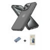 MARSİLYAN™- iPhone 13 Pro Max Kılıf Atlas Form - Siyah 6D Mat Seramik Hayalet Nano Ekran Koruyucu + Shine Kamera Lens Koruma Cam - PE