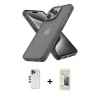 MARSİLYAN™- iPhone 13 Pro Max Kılıf Atlas Form - Siyah 6D Mat Seramik Hayalet Nano Ekran Koruyucu + Shine Kamera Lens - GD