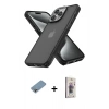 MARSİLYAN™- iPhone 13 Pro Max Kılıf Atlas Form - Siyah Bilvis 3D Cam Ekran Koruyucu + Shine Kamera Lens Koruma Cam - GI