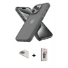 MARSİLYAN™- iPhone 13 Pro Max Kılıf Atlas Form - Siyah Bilvis 3D Cam Ekran Koruyucu + Pers Alüminyum Kamera Lens - GD