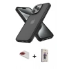 MARSİLYAN™- iPhone 13 Pro Max Kılıf Atlas Form - Siyah Bilvis 3D Cam Ekran Koruyucu + Pers Alüminyum Kamera Lens - KI