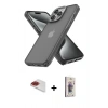 MARSİLYAN™- iPhone 13 Pro Max Kılıf Atlas Form - Siyah Bilvis 3D Cam Ekran Koruyucu + Pers Alüminyum Kamera Lens - KI