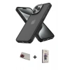 MARSİLYAN™- iPhone 13 Pro Max Kılıf Atlas Form - Siyah Bilvis 3D Cam Ekran Koruyucu + Rainbow Kamera Lens Koruma Cam - KI