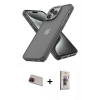 MARSİLYAN™- iPhone 13 Pro Max Kılıf Atlas Form - Siyah Bilvis 3D Cam Ekran Koruyucu + Rainbow Kamera Lens Koruma Cam - KI