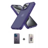 MARSİLYAN™- iPhone 13 Pro Max Kılıf Atlas Form - Siyah Bilvis 3D Cam Ekran Koruyucu + Neon Fosforlu Kamera Lens - MI