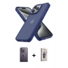 MARSİLYAN™- iPhone 13 Pro Max Kılıf Atlas Form - Siyah Bilvis 3D Cam Ekran Koruyucu + Neon Fosforlu Kamera Lens - BZ