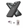 MARSİLYAN™- iPhone 13 Pro Max Kılıf Atlas Form - Siyah Bilvis 3D Cam Ekran Koruyucu + Pers Alüminyum Kamera Lens - GI