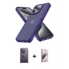 MARSİLYAN™- iPhone 13 Pro Max Kılıf Atlas Form - Siyah Bilvis 3D Mat Cam Ekran Koruyucu + Neon Fosforlu Kamera Lens - BZ