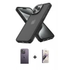 MARSİLYAN™- iPhone 13 Pro Max Kılıf Atlas Form - Siyah Bilvis 3D Mat Cam Ekran Koruyucu + Neon Fosforlu Kamera Lens - BZ