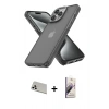 MARSİLYAN™- iPhone 13 Pro Max Kılıf Atlas Form - Siyah Bilvis 3D Mat Cam Ekran Koruyucu + Rainbow Kamera Lens Koruma Cam - BZ