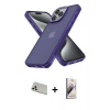 MARSİLYAN™- iPhone 13 Pro Max Kılıf Atlas Form - Siyah Bilvis 3D Mat Cam Ekran Koruyucu + Rainbow Kamera Lens Koruma Cam - BZ
