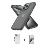 MARSİLYAN™- iPhone 13 Pro Max Kılıf Atlas Form - Siyah Bilvis 3D Mat Cam Ekran Koruyucu + Shine Kamera Lens - GD