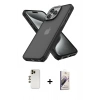 MARSİLYAN™- iPhone 13 Pro Max Kılıf Atlas Form - Siyah Bilvis 3D Mat Cam Ekran Koruyucu + Shine Kamera Lens - GD