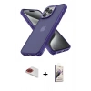 MARSİLYAN™- iPhone 13 Pro Max Kılıf Atlas Form - Siyah Bilvis 3D Mat Cam Ekran Koruyucu + Pers Alüminyum Kamera Lens - KI