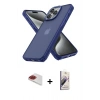 MARSİLYAN™- iPhone 13 Pro Max Kılıf Atlas Form - Siyah Bilvis 3D Mat Cam Ekran Koruyucu + Pers Alüminyum Kamera Lens - KI