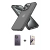 MARSİLYAN™- iPhone 13 Pro Max Kılıf Atlas Form - Siyah Bilvis 3D Mat Cam Ekran Koruyucu + Neon Fosforlu Kamera Lens - BZ