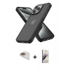 MARSİLYAN™- iPhone 13 Pro Max Kılıf Atlas Form - Siyah Bilvis 3D Mat Cam Ekran Koruyucu + Pers Alüminyum Kamera Lens - GD