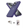 MARSİLYAN™- iPhone 13 Pro Max Kılıf Atlas Form - Siyah Bilvis 3D Mat Cam Ekran Koruyucu + Pers Alüminyum Kamera Lens - GD