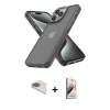 MARSİLYAN™- iPhone 13 Pro Max Kılıf Atlas Form - Siyah Bilvis 3D Mat Cam Ekran Koruyucu + Pers Alüminyum Kamera Lens - GD