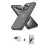 MARSİLYAN™- iPhone 13 Pro Max Kılıf Atlas Form - Siyah Bilvis 3D Mat Cam Ekran Koruyucu + Pers Alüminyum Kamera Lens - LT