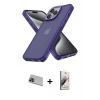 MARSİLYAN™- iPhone 13 Pro Max Kılıf Atlas Form - Siyah Bilvis 3D Mat Cam Ekran Koruyucu + Rainbow Kamera Lens Koruma Cam - MI