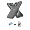 MARSİLYAN™- iPhone 13 Pro Max Kılıf Atlas Form - Siyah Bilvis 3D Mat Cam Ekran Koruyucu + Shine Kamera Lens Koruma Cam - MI