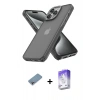 MARSİLYAN™- iPhone 13 Pro Max Kılıf Atlas Form - Siyah Bilvis 5in1 3D Magic Cam Ekran Koruyucu + Shine Kamera Lens Koruma Cam - GI