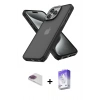 MARSİLYAN™- iPhone 13 Pro Max Kılıf Atlas Form - Siyah Bilvis 5in1 3D Magic Cam Ekran Koruyucu + Gökkuşağı Pers Alüminyum Kamera Lens