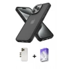 MARSİLYAN™- iPhone 13 Pro Max Kılıf Atlas Form - Siyah Bilvis 5in1 3D Magic Cam Ekran Koruyucu + Shine Kamera Lens - GD