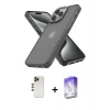 MARSİLYAN™- iPhone 13 Pro Max Kılıf Atlas Form - Siyah Bilvis 5in1 3D Magic Cam Ekran Koruyucu + Shine Kamera Lens - GD