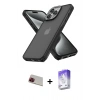 MARSİLYAN™- iPhone 13 Pro Max Kılıf Atlas Form - Siyah Bilvis 5in1 3D Magic Cam Ekran Koruyucu + Rainbow Kamera Lens Koruma Cam - KI