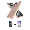 MARSİLYAN™- iPhone 13 Pro Max Kılıf Atlas Form - Siyah Bilvis 5in1 3D Magic Cam Ekran Koruyucu + Mavi Neon Fosforlu Kamera Lens