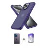 MARSİLYAN™- iPhone 13 Pro Max Kılıf Atlas Form - Siyah Bilvis 5in1 3D Magic Cam Ekran Koruyucu + Mavi Neon Fosforlu Kamera Lens