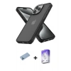 MARSİLYAN™- iPhone 13 Pro Max Kılıf Atlas Form - Siyah Bilvis 5in1 3D Magic Cam Ekran Koruyucu + Shine Kamera Lens Koruma Cam - MI