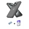 MARSİLYAN™- iPhone 13 Pro Max Kılıf Atlas Form - Siyah Bilvis 5in1 3D Magic Cam Ekran Koruyucu + Shine Kamera Lens Koruma Cam - MI