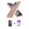 MARSİLYAN™- iPhone 13 Pro Max Kılıf Atlas Form - Siyah Bilvis 5in1 3D Magic Cam Ekran Koruyucu + Neon Fosforlu Kamera Lens - YL