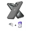 MARSİLYAN™- iPhone 13 Pro Max Kılıf Atlas Form - Siyah Bilvis 5in1 3D Magic Cam Ekran Koruyucu + Pers Alüminyum Kamera Lens - SABE