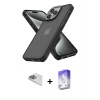 MARSİLYAN™- iPhone 13 Pro Max Kılıf Atlas Form - Siyah Bilvis 5in1 3D Magic Cam Ekran Koruyucu + Pers Alüminyum Kamera Lens - SABE