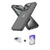MARSİLYAN™- iPhone 13 Pro Max Kılıf Atlas Form - Siyah Bilvis 5in1 3D Magic Cam Ekran Koruyucu + Pers Alüminyum Kamera Lens - LT