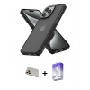 MARSİLYAN™- iPhone 13 Pro Max Kılıf Atlas Form - Siyah Bilvis 5in1 3D Magic Cam Ekran Koruyucu + Rainbow Kamera Lens Koruma Cam - REGD