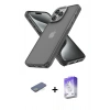 MARSİLYAN™- iPhone 13 Pro Max Kılıf Atlas Form - Siyah Bilvis 5in1 3D Magic Cam Ekran Koruyucu + Renkli Kamera Lens Koruma Cam - YL