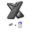 MARSİLYAN™- iPhone 13 Pro Max Kılıf Atlas Form - Siyah Bilvis 5in1 3D Magic Cam Ekran Koruyucu + Renkli Kamera Lens Koruma Cam - YL