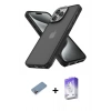 MARSİLYAN™- iPhone 13 Pro Max Kılıf Atlas Form - Siyah Bilvis 5in1 3D Magic Cam Ekran Koruyucu + Shine Kamera Lens Koruma Cam - PE