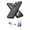 MARSİLYAN™- iPhone 13 Pro Max Kılıf Atlas Form - Siyah Bilvis 5in1 5D Magic Hayalet Cam Ekran Koruyucu + Pers Alüminyum Kamera Lens - GI