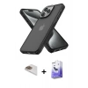 MARSİLYAN™- iPhone 13 Pro Max Kılıf Atlas Form - Siyah Bilvis 5in1 5D Magic Hayalet Cam Ekran Koruyucu + Pers Alüminyum Kamera Lens - GD