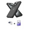 MARSİLYAN™- iPhone 13 Pro Max Kılıf Atlas Form - Siyah Bilvis 5in1 5D Magic Hayalet Cam Ekran Koruyucu + Pers Alüminyum Kamera Lens - LT