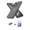 MARSİLYAN™- iPhone 13 Pro Max Kılıf Atlas Form - Siyah Bilvis 5in1 5D Magic Hayalet Cam Ekran Koruyucu + Renkli Kamera Lens Koruma Cam - PE